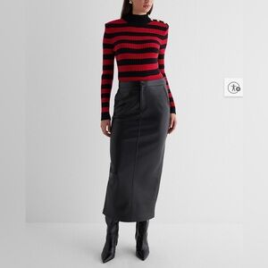 Express Faux Black Leather Maxi Skirt